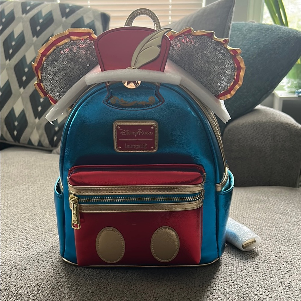 Loungefly Blue and Red Mickey Mouse Mini Backpack - Dumbo - NWT